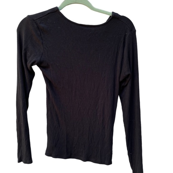 WHO WHAT WEAR LACE UP LONG SLEEVE SHIRT - Picture 2 of 5